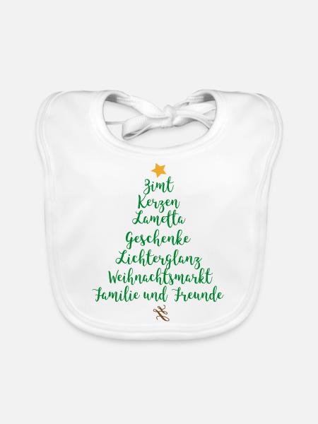 Weihnachten - Baby Bio-Lätzchen - Weiß