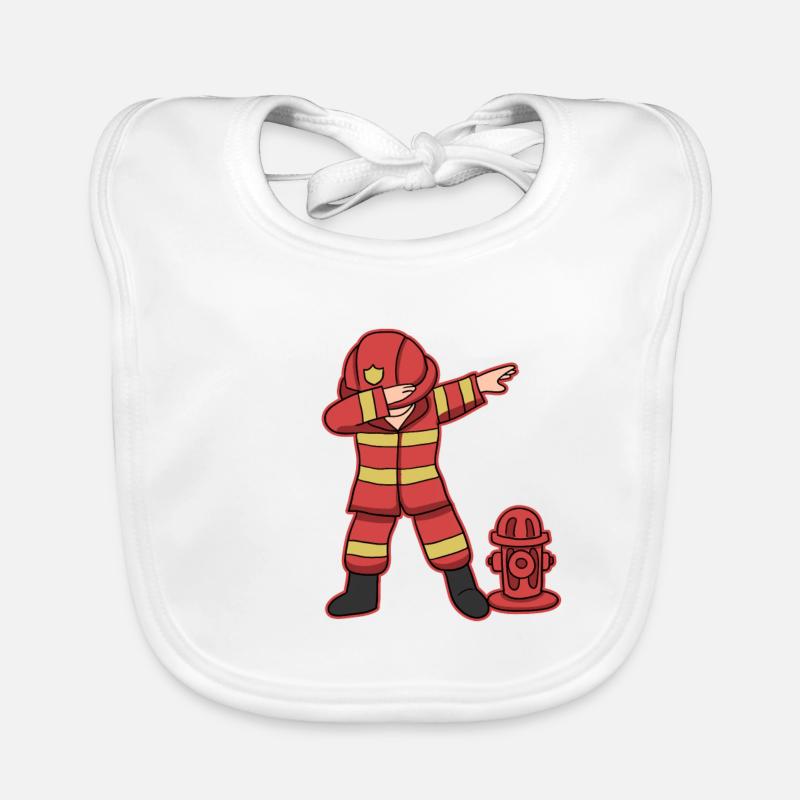 Firefighter Dab - Dabbing Firefighter Organic Baby Bibs