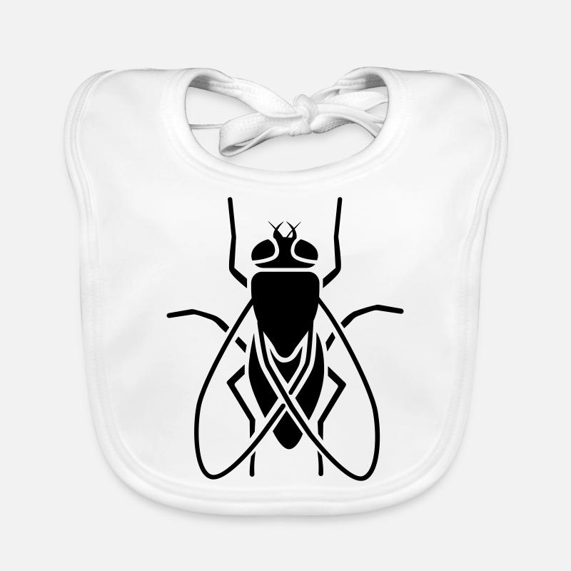 Insectes - Fly - Bavoir bio Bébé - blanc