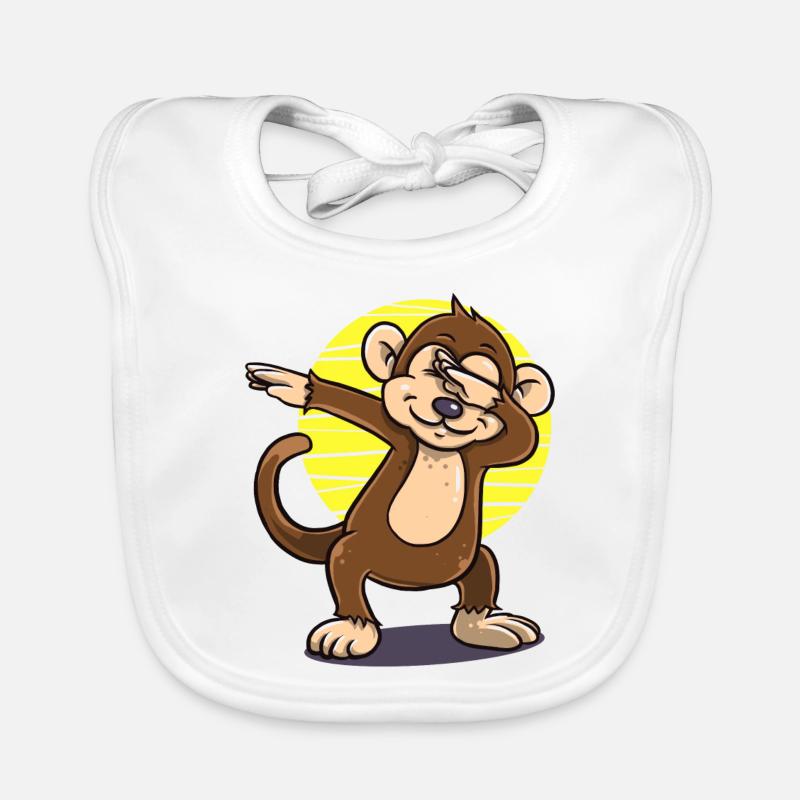 Dabbing dab monkey funny gift Creepy birth Organic Baby Bibs
