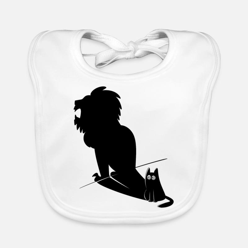 Furry Cat & Lion Shadow Design Baby Bio-Lätzchen