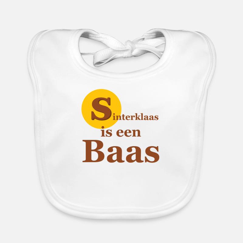 Sinterklaas is een Baas Dutch Netherlands Children Organic Baby Bibs