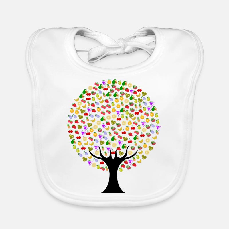Lebensmittel Baum mit Obst Baby Bio-Lätzchen