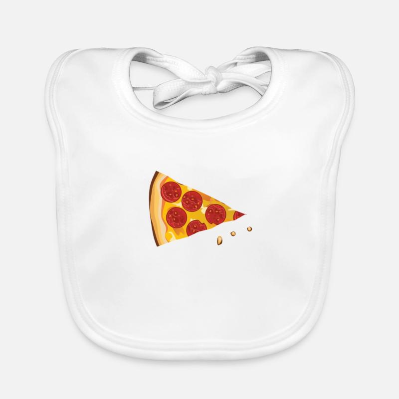 Pizza Slice Design Pizza Gift Idea Salami Organic Baby Bibs
