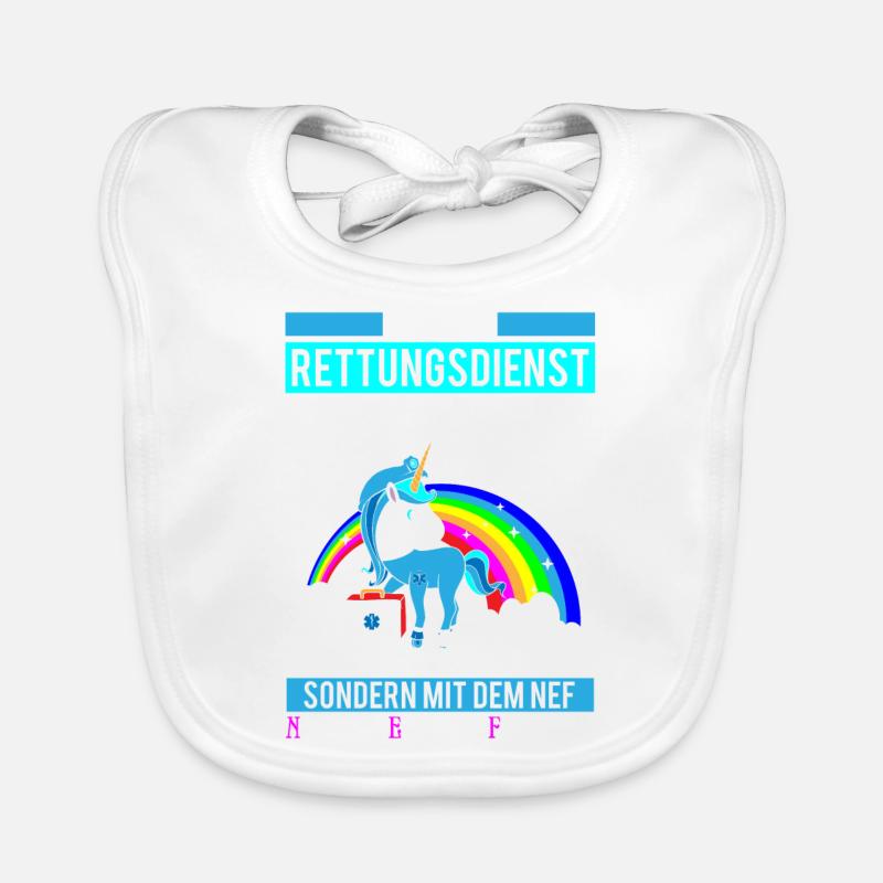 Rettungsdienst Prinzessin Einhorn Geschenk - Baby Bio-Lätzchen - Weiß