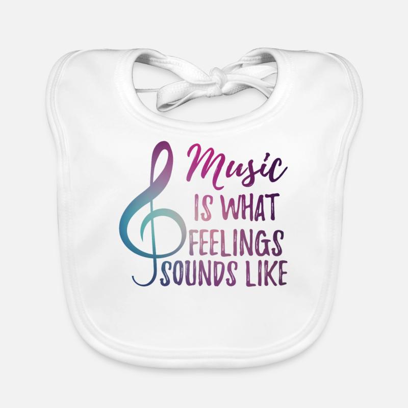Musique - sentiments - Chanson - Chœur - Cadeau - Musique - Bavoir bio Bébé - blanc