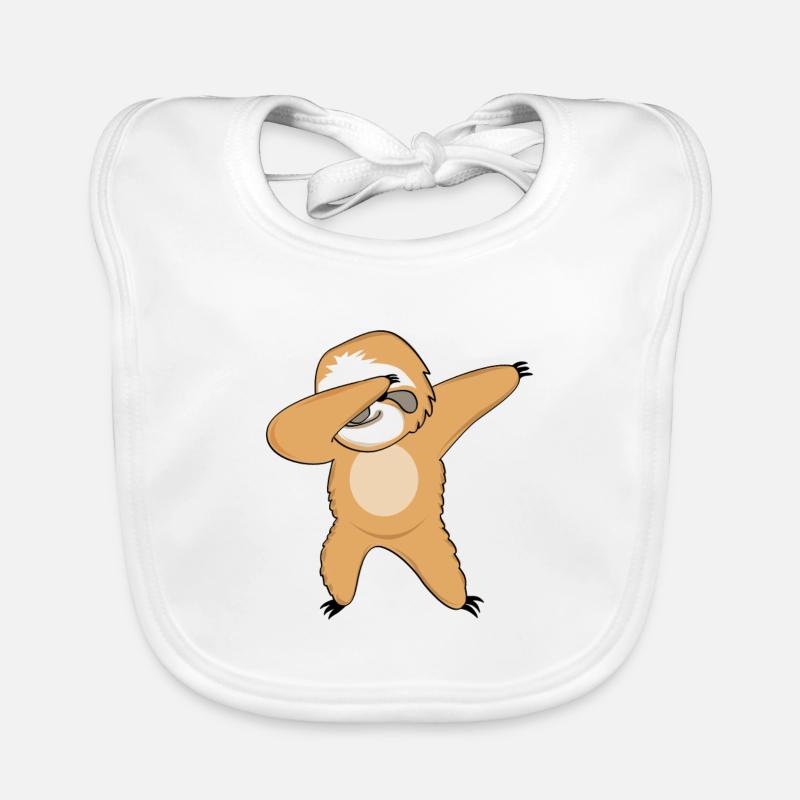Dabbing sloth dancing funny gift Organic Baby Bibs