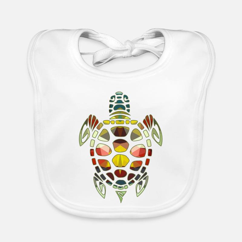 Turtle Geometric Organic Baby Bibs
