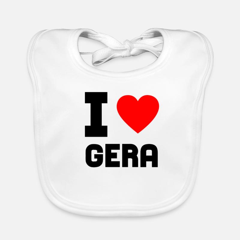 I Love Gera Thuringia Gift idea hometown Organic Baby Bibs