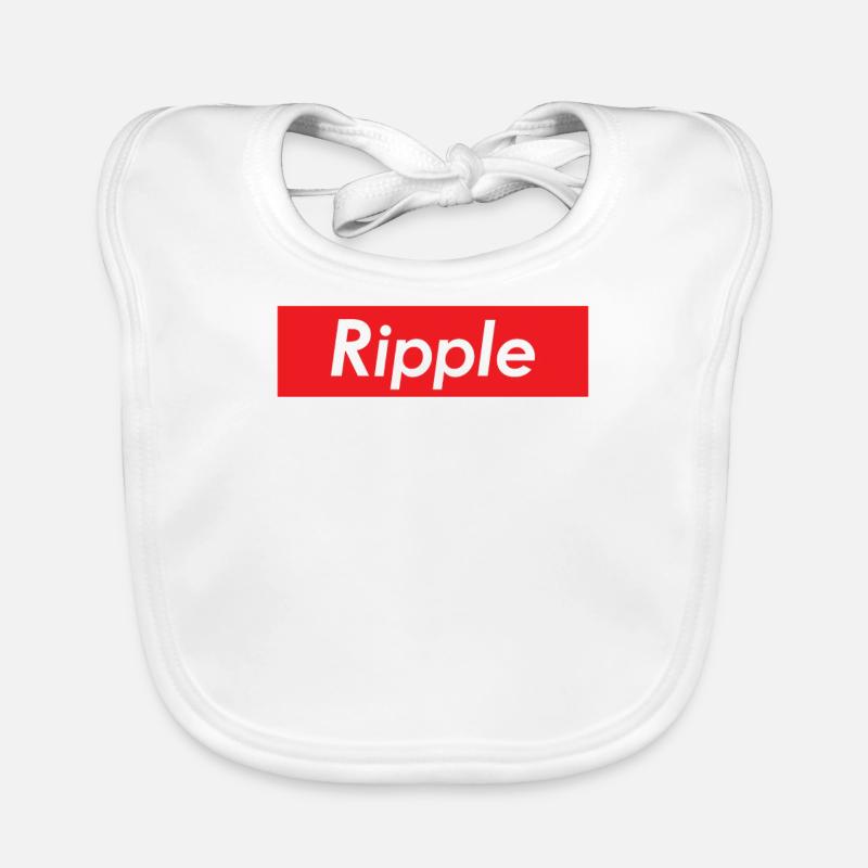 Ripple Red Rectangle Cryptocurrency XRP Blockchain Organic Baby Bibs