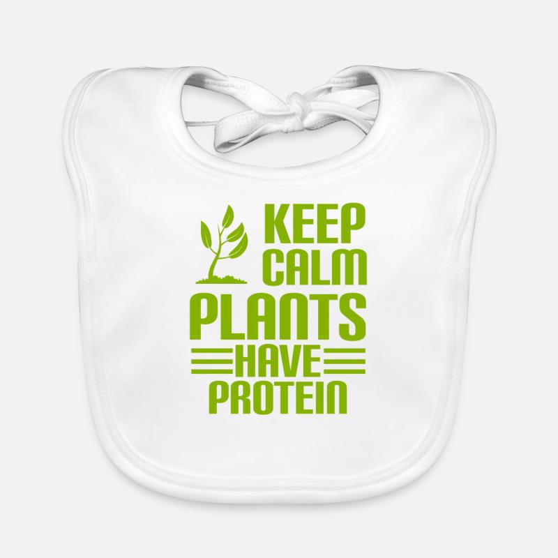 KEEP CALM - PLANTS HAVE PROTEIN - Vegan Baby Bio-Lätzchen