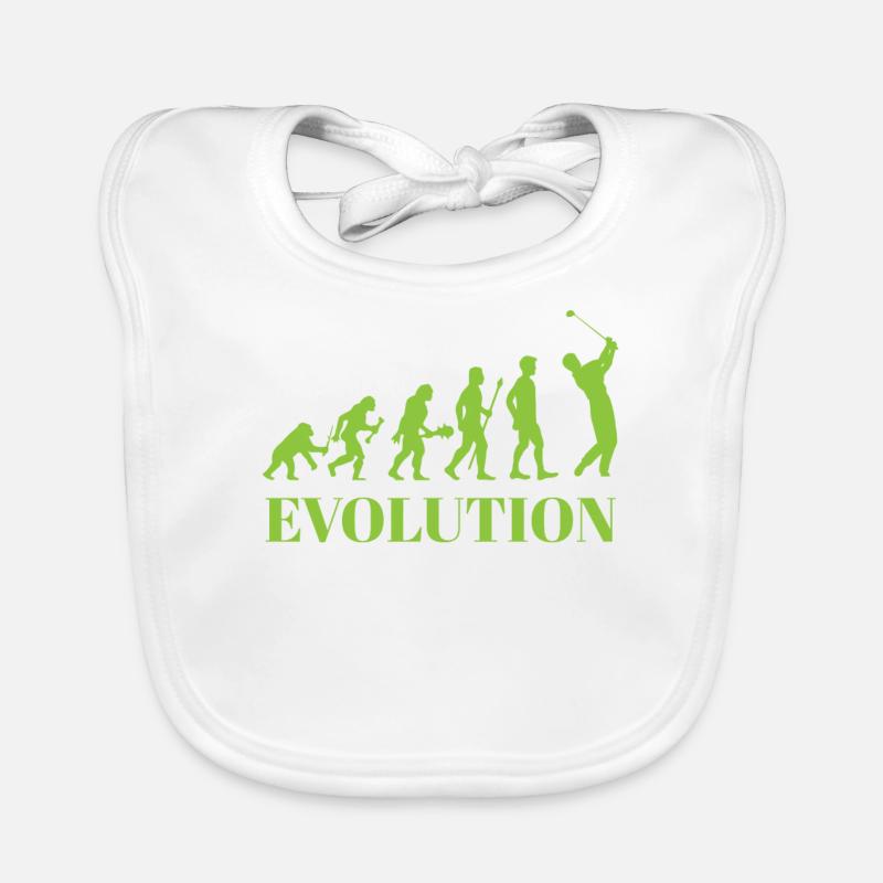Evolution - Golf - Humour - Divertissement - Cadeau Bavoir bio Bébé