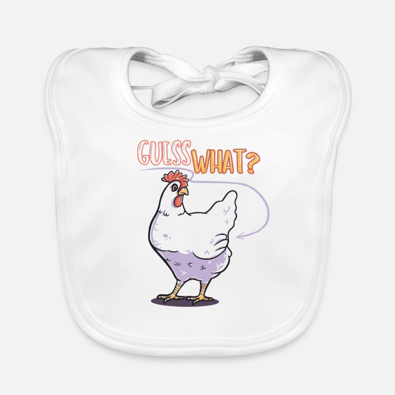 Guess what chicken funny gift creative funny cute Organic Baby Bibs
