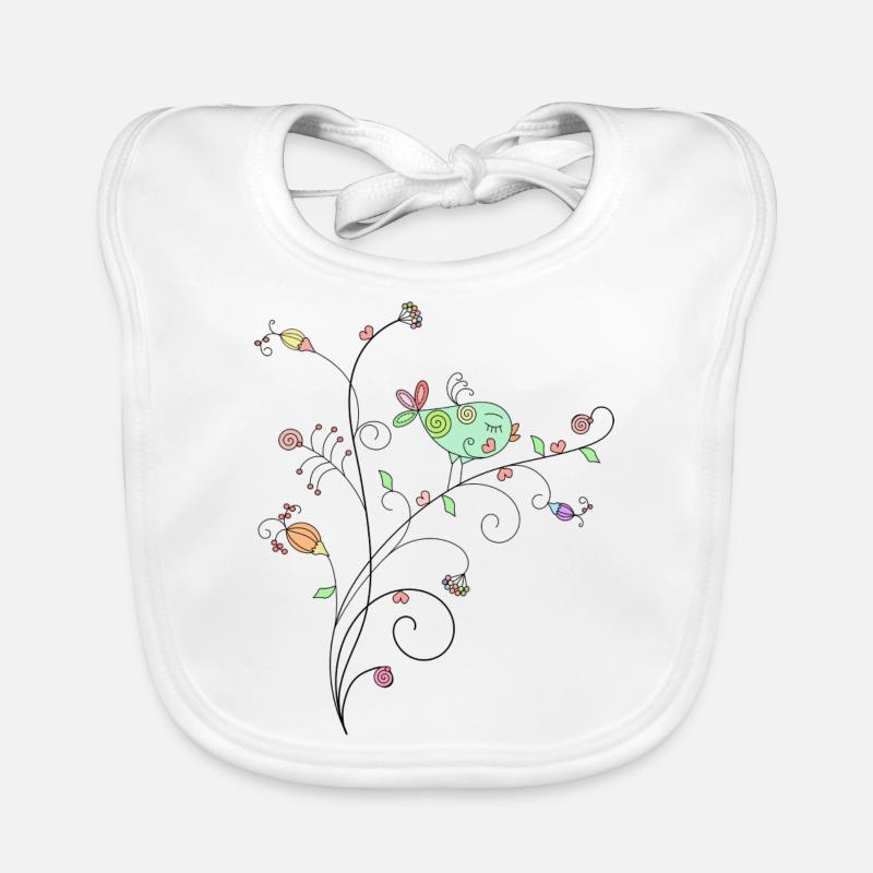 Vogel Blumenniederlassung Design Baby Bio-Lätzchen