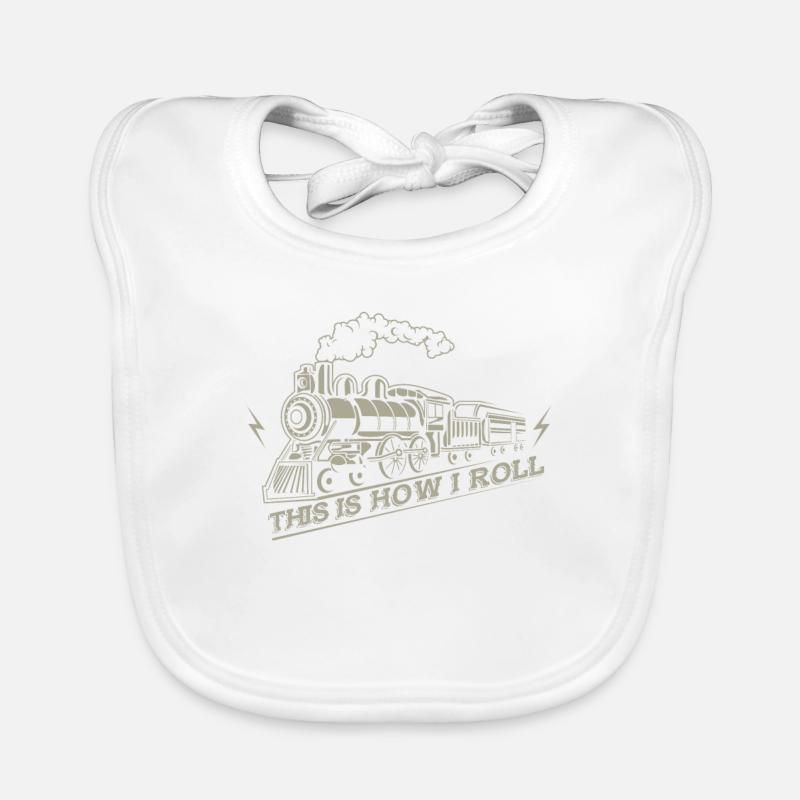 This is how i roll - railroad train Bavoir bio Bébé