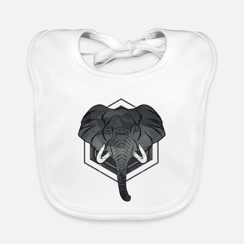 Elefant Zoo Kinder Geschenk Savanne Safari Rüssel Baby Bio-Lätzchen