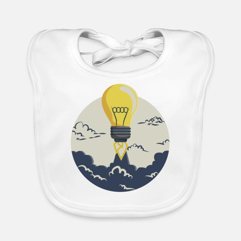 Light bulb rocket, for entrepreneurs and startups Organic Baby Bibs