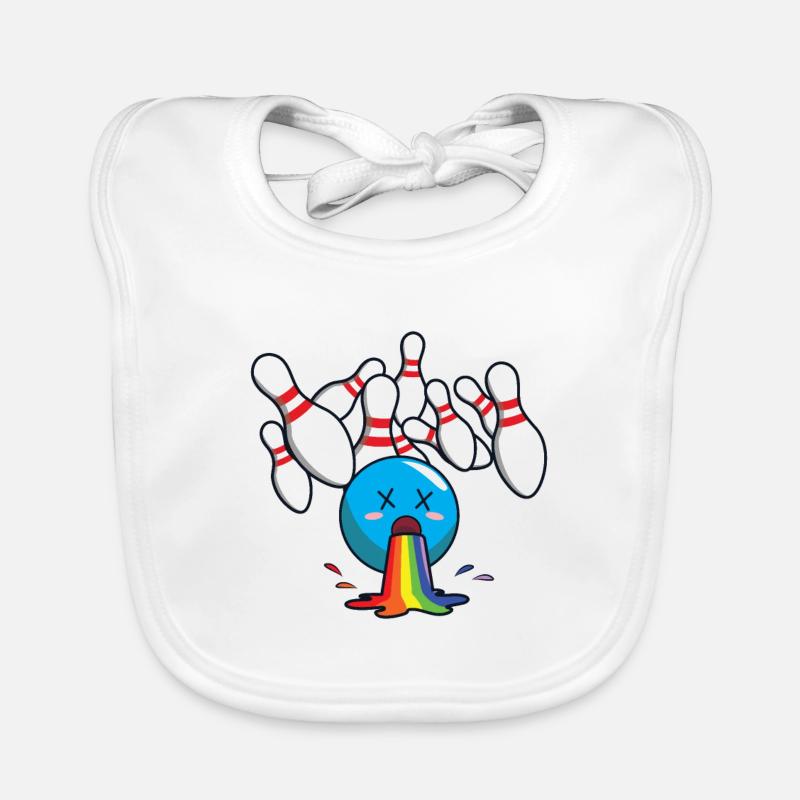 Bowling bowling rainbow Organic Baby Bibs