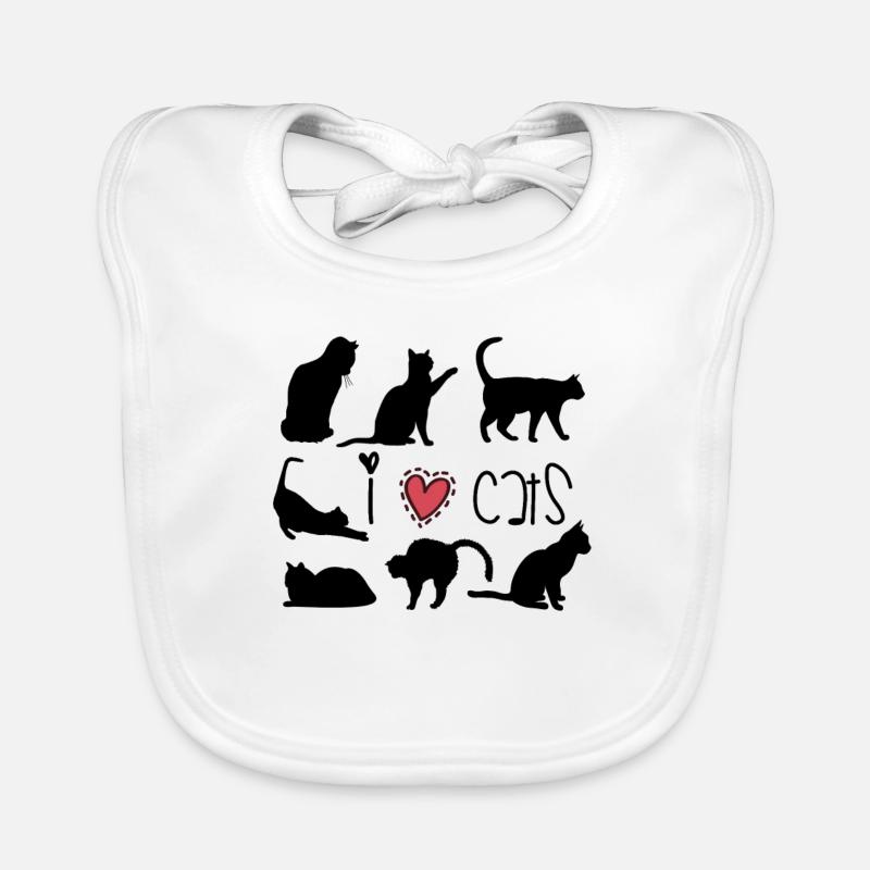 J'aime les chats, les chatons, l'idée de cadeau de conception de chat Bavoir bio Bébé