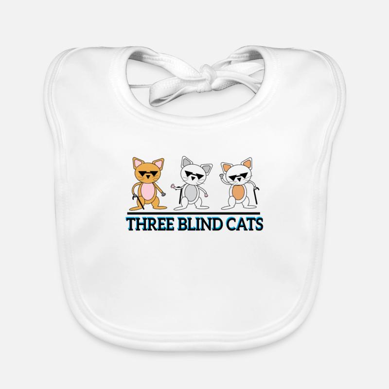 Trois chats aveugles - idée de cadeau de conception de chat Bavoir bio Bébé