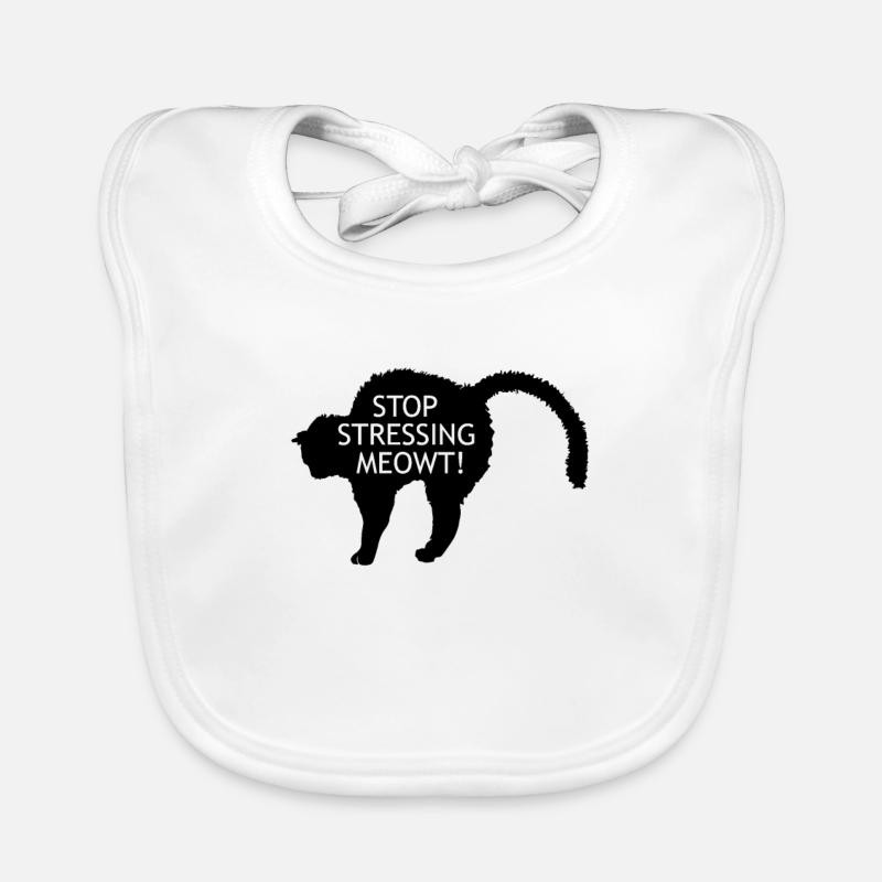 Stressed Cat - Cat Design Idée cadeau Bavoir bio Bébé