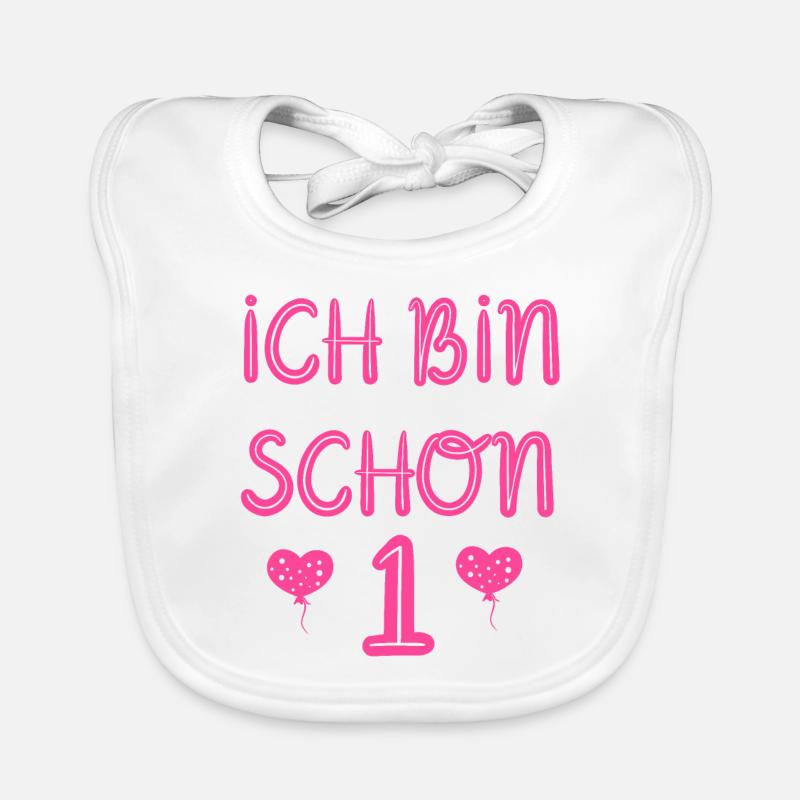 Ich bin schon 1, 1. Geburtstag Baby Bio-Lätzchen