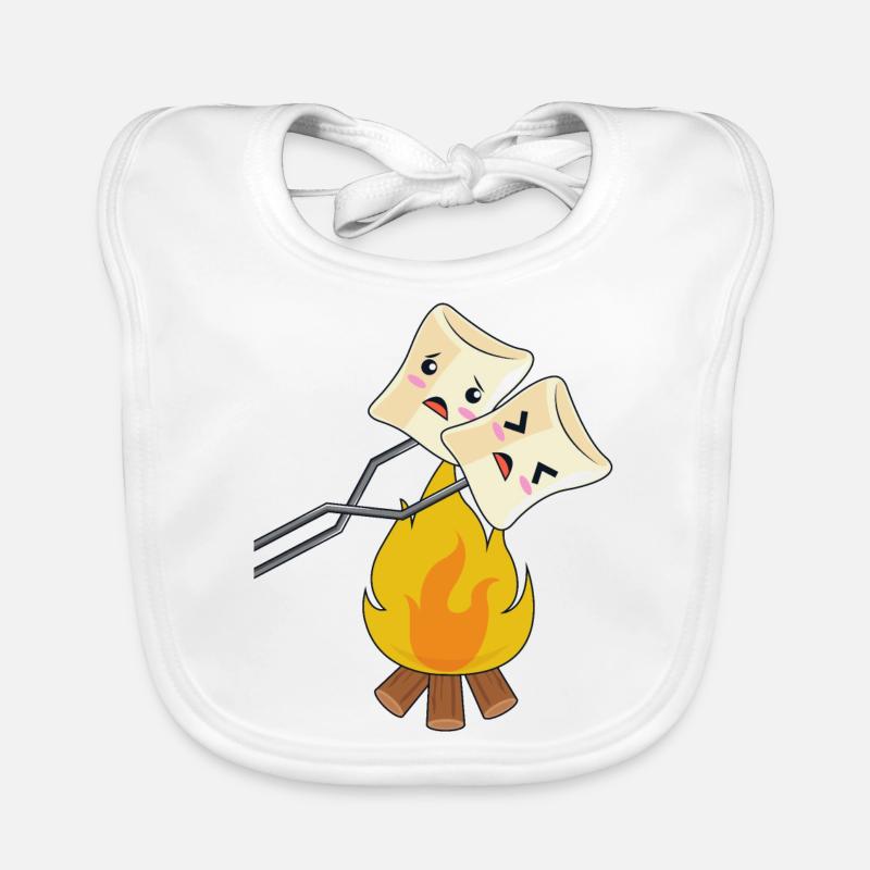 Guimauve au-dessus du feu de camp / Scouts Bavoir bio Bébé