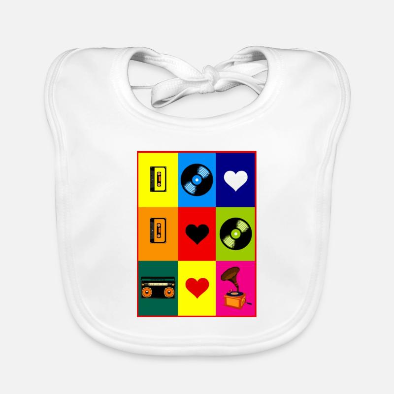 Video Cassette Record Retro 80s 90s Gift Organic Baby Bibs