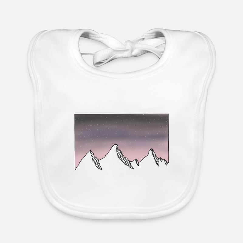 Mountains starry night sky Organic Baby Bibs