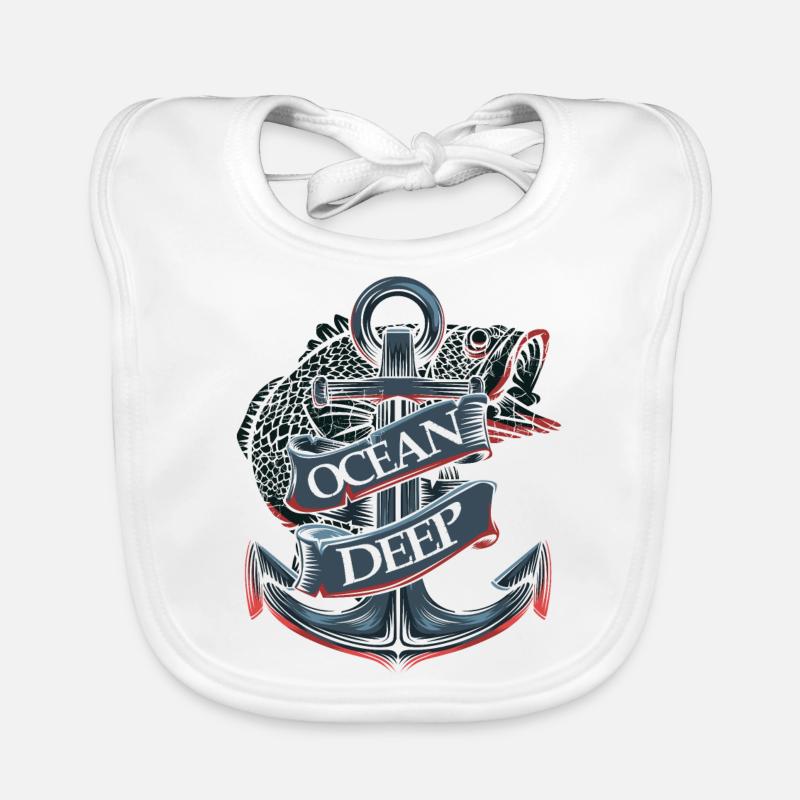 Nautical anchor Organic Baby Bibs
