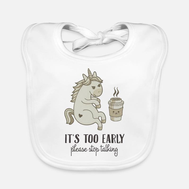 Es ist zu Früh! Kaffee Einhorn Mädchen Geschenk Baby Bio-Lätzchen