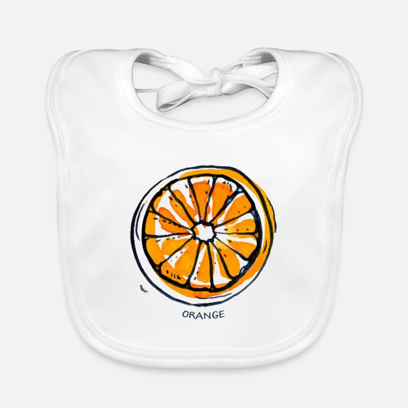 Orange Fruit Fruit Fruit Organic Baby Bibs