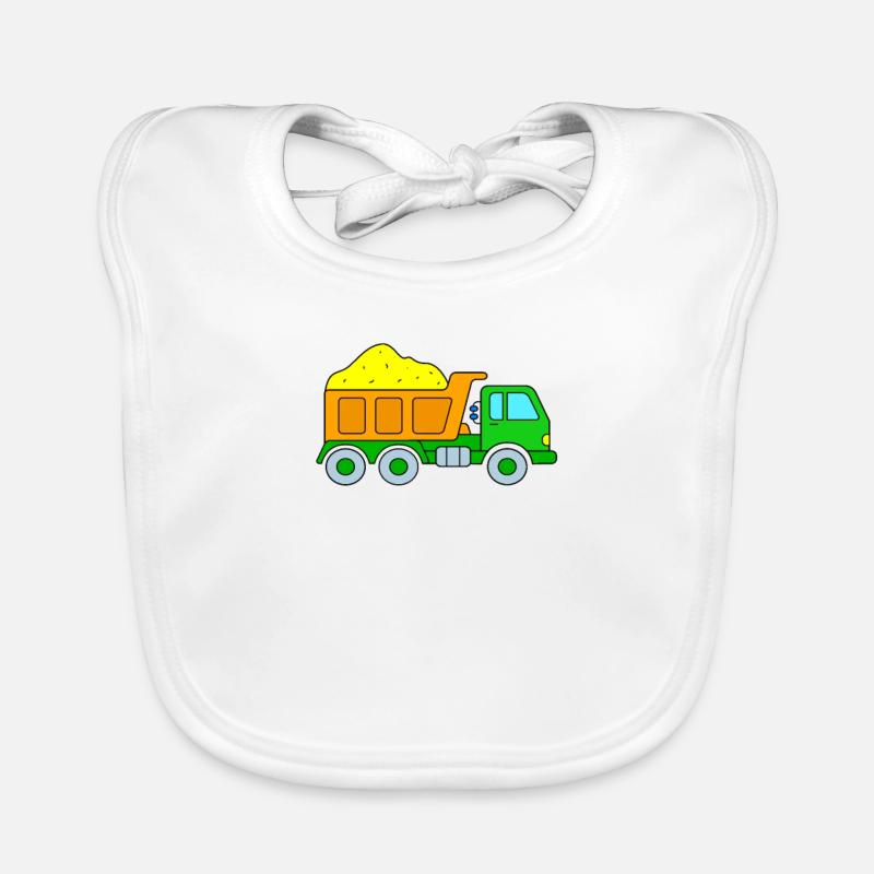 Dump truck - tipper construction site Organic Baby Bibs