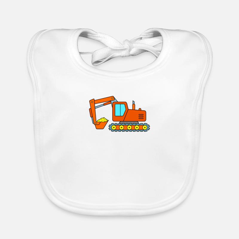 Crawler excavator Excavator construction site Organic Baby Bibs