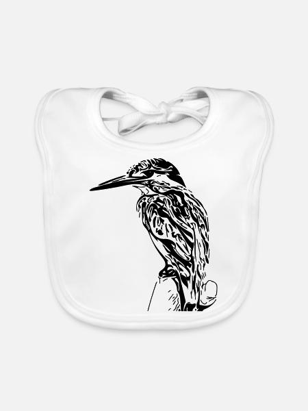 Eisvogel - Baby Bio-Lätzchen - Weiß - Vorne