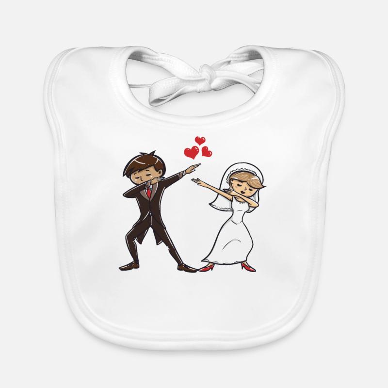 Dabbing dab danse anniversaire présent mariage - Bavoir bio Bébé - blanc