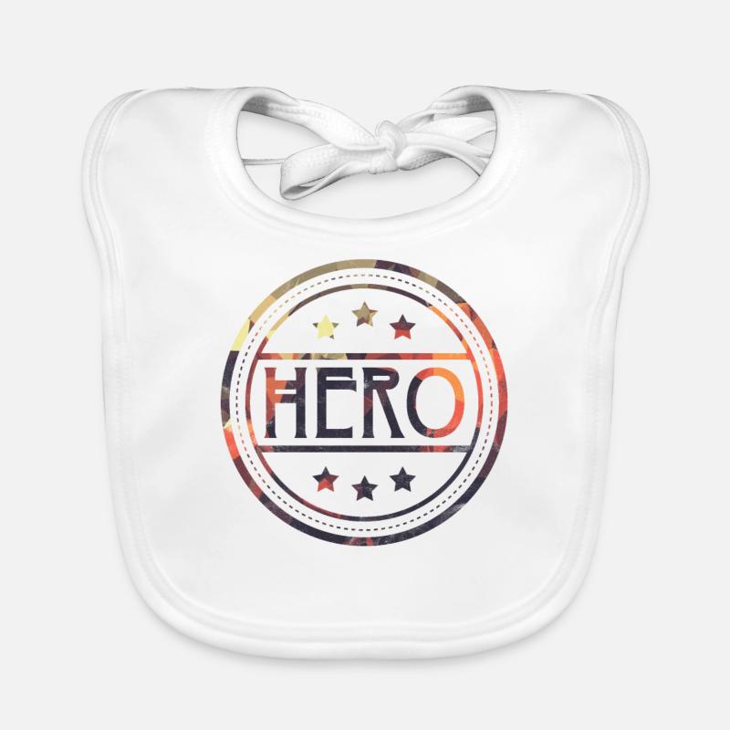 Super powers hero gift stamp saying party Organic Baby Bibs