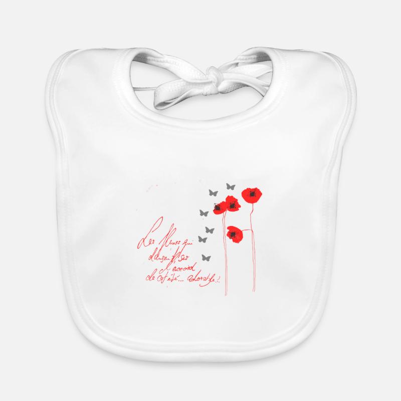 Mohnblumen Shirt, Geschenk,Geschenkidee, Geburt Baby Bio-Lätzchen