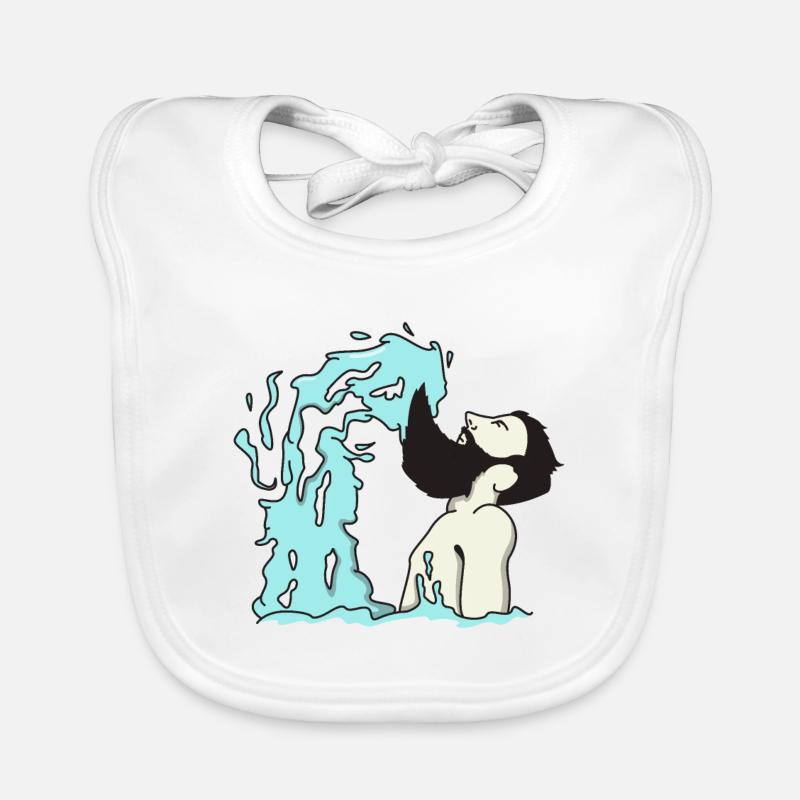 Beard wave - funny men with beard gift Organic Baby Bibs