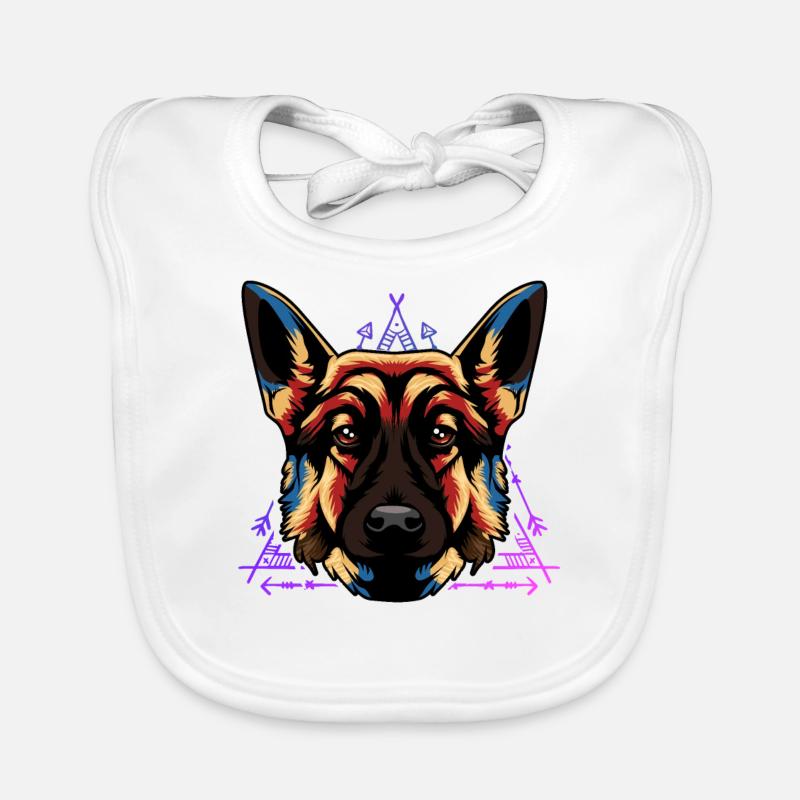 German shepherd dog Organic Baby Bibs