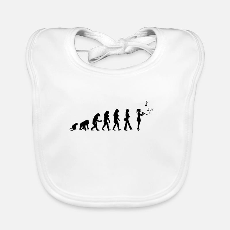 Idée cadeau Darwin clarinette orchestre - Bavoir bio Bébé - blanc