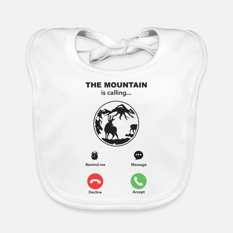 la montagne appelle - Bavoir bio Bébé - blanc