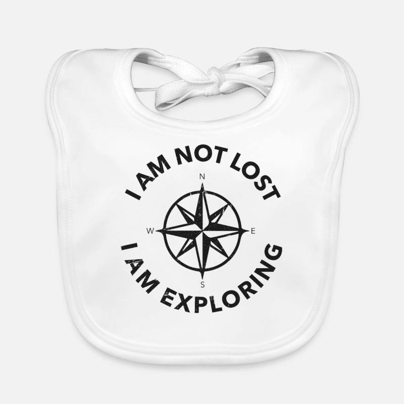 Erkunden, Kompass, Geschenkidee, Wandern Baby Bio-Lätzchen