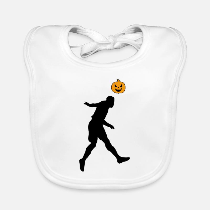 Halloween soccer player header Organic Baby Bibs