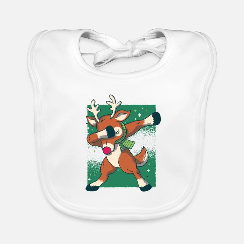 Cool and modern Christmas, dancing stag Organic Baby Bibs