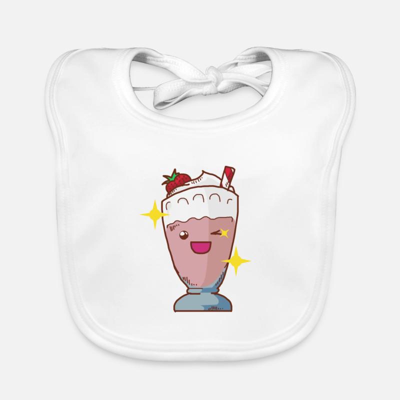 Milchshake Erdbeershake Erdbeermilchshake Shake Baby Bio-Lätzchen