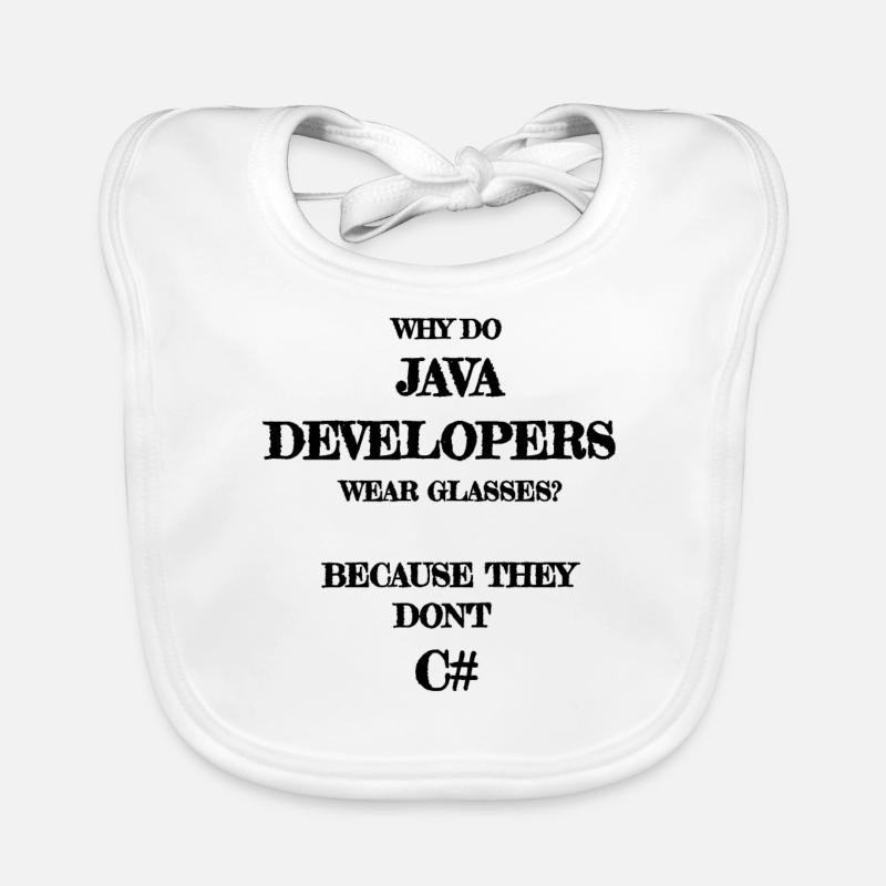 java developers joke Java Developer Developer - Organic Baby Bibs - white