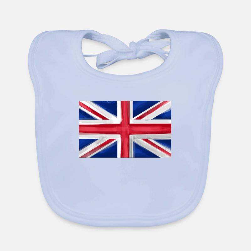 Great Britain Flag Union Jack Organic Baby Bibs