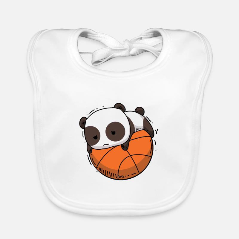 Basket panda - Bavoir bio Bébé - blanc