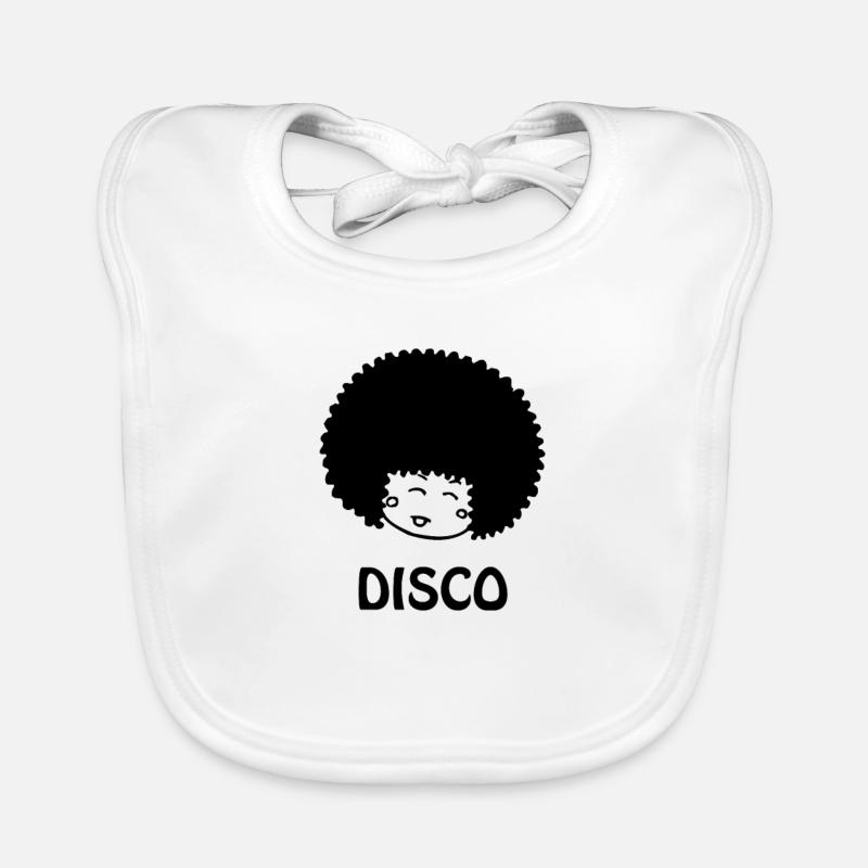 AFRO 70ER DISCO SCHWARZ Baby Bio-Lätzchen